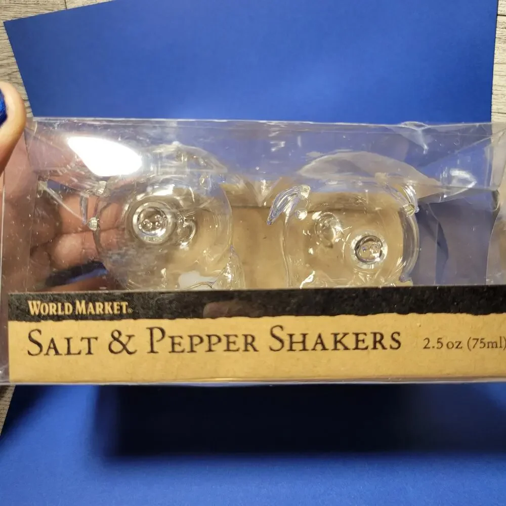 World Market clear plastic pig salt and pepper shakers!